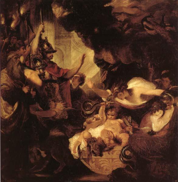 Sir Joshua Reynolds The Infant Hercules Strangling Serpents in his Cradle France oil painting art